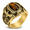 Brown-Gold, variant on Men's Eagle Ring with Stone, Stainless Steel Western Statement Style, US Sizes 7-15 for Vintage Looks, Casual Wear and Birthday Gifts for Him