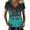 Dark Blue, variant on 250 Anniversary USA Shirt For Women Casual V Neck Short Sleeve Pullover T Shirt Gradient Independence Day Of Freedom 1776‑2026 Print Patriotic Summer Top USA Trendy Baseball Jersey