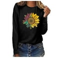 thumbnail image 1 of Pompotops T-shirt Décontracté Imprimé pour Femmes Col Rond Manches Longues Blouse, 1 of 5