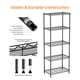 thumbnail image 5 of M MZG Estantes de Almacenamiento de Metal Negro de 5 Niveles, Unidad de Estantería Ajustable de Alambre para Cocina, Baño, Oficina, Garaje, Organizador de Alambre, 1250 lbs, 13.7" D x 23.6" W x 63" H, 5 of 7