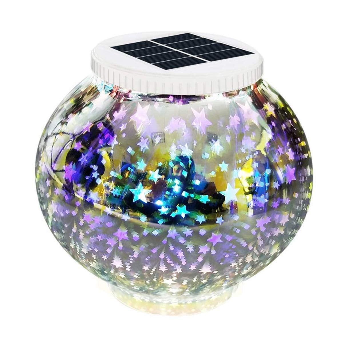 Color Changing Solar Powered Glass Ball Led Garden Lights Rechargeable