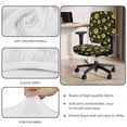 thumbnail image 3 of SCRAWLGOD Sunflowers Musical Notes Universal Computer Chair Cover with Arm Rest Covers Easy to Install Desk Chair Seat Protector Stain Resistant Boss Chair Slipcover, 4 PCS, 3 of 7