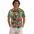 thumbnail image 3 of KUIFORTI Couple Matching Outfits Tropical Flowers His and Hers Matching Outfits Vacation Lightweight Casual Beach Vacation Party Shirt 4-Way Stretch Suitable for Everyday Casual Wear, 3 of 7