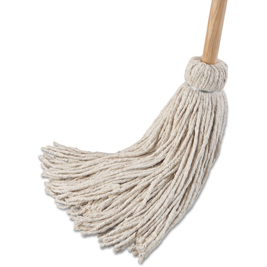 Boardwalk Wooden Handle Cotton Fiber Deck Mop, 6 count