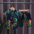 thumbnail image 4 of YTDSCS Boys Summer Shorts Shirt Set for Kids Toddler,Little Hawaiian Outfits Printed Shirt Short Sleeve + Shorts Comfortable Baby 2PCS Floral Outfits Clothes,Size 1-4Years, 4 of 9