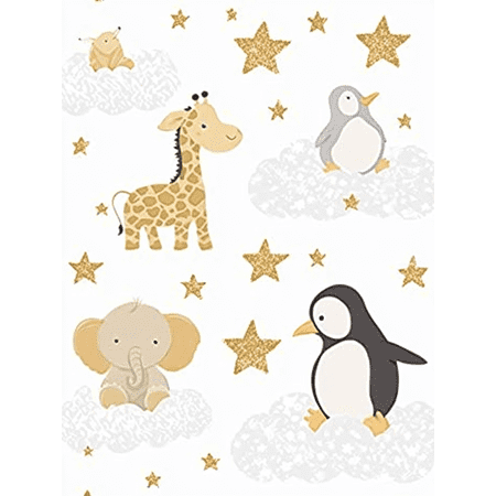 Cute Animals Cloud and Stars Canvas Print/Wall Art，Suitable for Nursery Decor，Kids Room Decor，Bedroom Decor，Living Room Decor，Playroom Decor