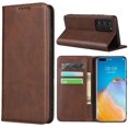 thumbnail image 1 of Huawei P40 Pro Case,IBAOLE Cowhide Pattern Leather Magnetic Book Wallet Case Stand Holder Flip Cover with Card Slots/Cash Compatible with Huawei P40 Pro(6.58 inch)-Dark Brown Huawei P40 Pro, 1 of 7
