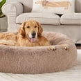 thumbnail image 3 of Cama de cama para perros, relajante y rosquilla, lavable, para perros de talla XL, color camel, 3 of 5
