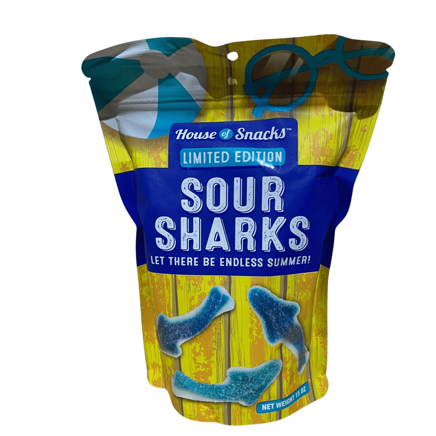 House of Snacks Sour Sharks Candy Limited Edition 15 oz Blue Gummy Candy Sour Gummies