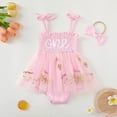 thumbnail image 2 of Tisuna Romper Dress For Baby Summer One Print Sleeveless Suspender Bodysuit Comfortable Soft Girls 1St Birthday Party Jumpsuit Size 12-18 Months Light Pink, 2 of 6