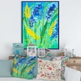 thumbnail image 2 of Designart 'Yellow and Blue Wild Flowers and Grass Gouache' Traditional Framed Canvas Wall Art Print, 2 of 4