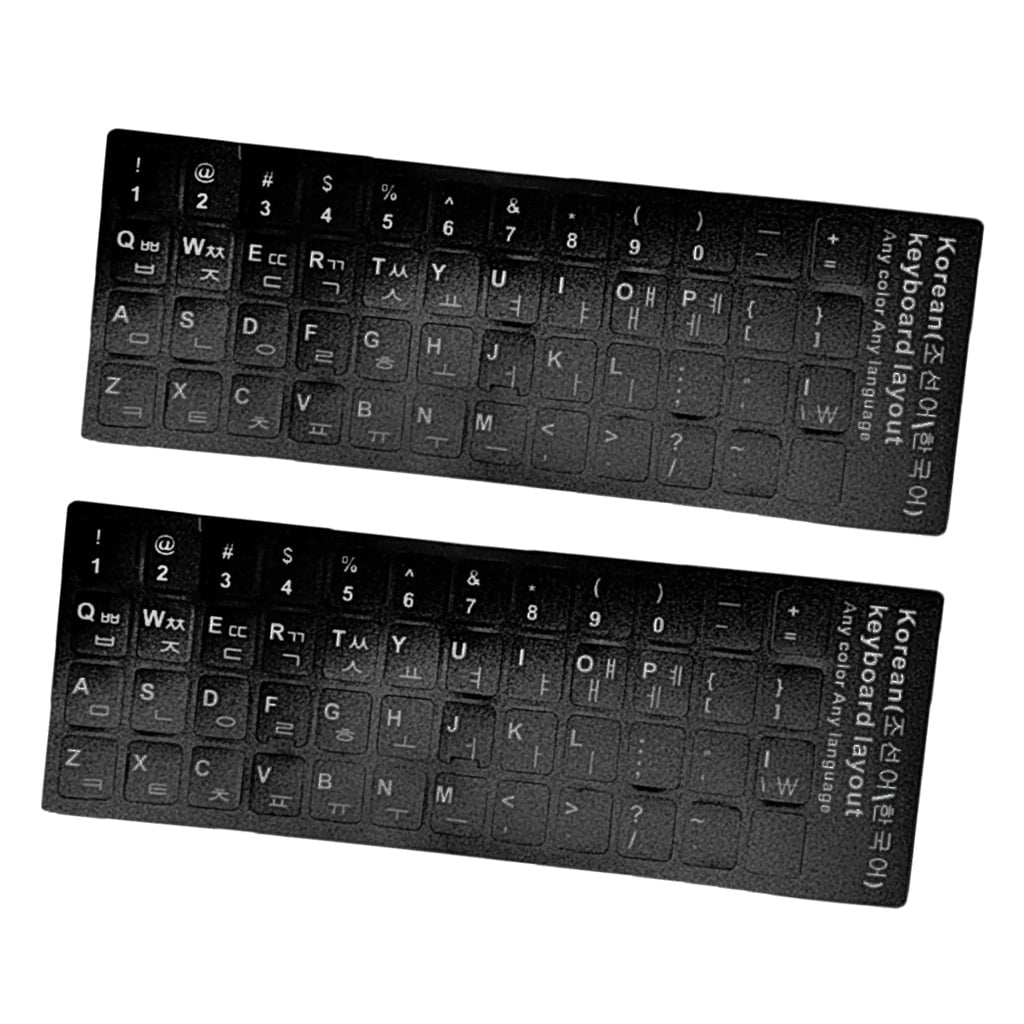2x Dustproof Korean Keyboard Sticker Standard Letters Button Alphabet Layout 
