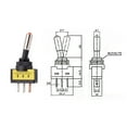 thumbnail image 2 of BTOER Toggle Switch LED 12mm ASW15D SPST 2 Position 3 Pin ON OFF 12V 20A LED Light For Automotive Applications Red Green Blue Yellow, 2 of 5