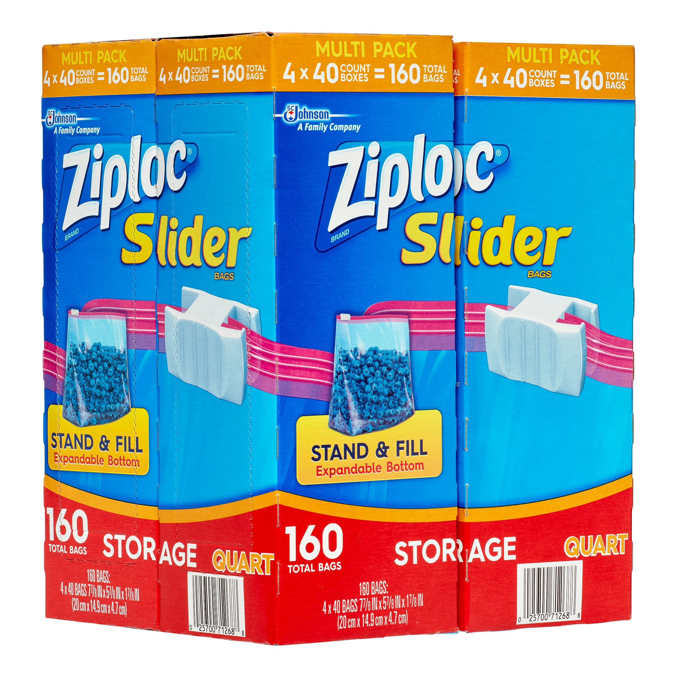 Ziploc Quart Food Storage Slider Bags, Power Shield Technology for More  Durability, 40 Count, Pack of 4 (160 Total Bags)
