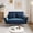 Blue, variant on 48" Modern Faux Leather Loveseat with 2 Pillows - Small Space Sofa for Living Room, Bedroom, Apartment & Office