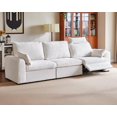 thumbnail image 1 of BEDEEP 125'' Power Recliner Sofa with Headrest, Moduar Cloud Sectional Chenille Reclining Couch, Convertible 3-Seater Sofa Couch for Living Room RV, White, 1 of 9