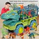 thumbnail image 4 of Juego de juguetes para niños con transportador de dinosaurios de gran tamaño, coche de triceratops tiranosaurio rex, dinosaurio sólido resistente a los choques, 4 of 6