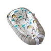 Baby Nest Bed with Pillow Toddler Foldable Washable Cotton Cradle Floral Print Nursery Carrycot