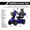 thumbnail image 3 of QEEKA Mobility Scooter,4 Wheels Mobility Scooter for Adults Seniors, Electric Folding Wheelchair Device for Travel,3-Speed Travel Long,Blue, 3 of 11