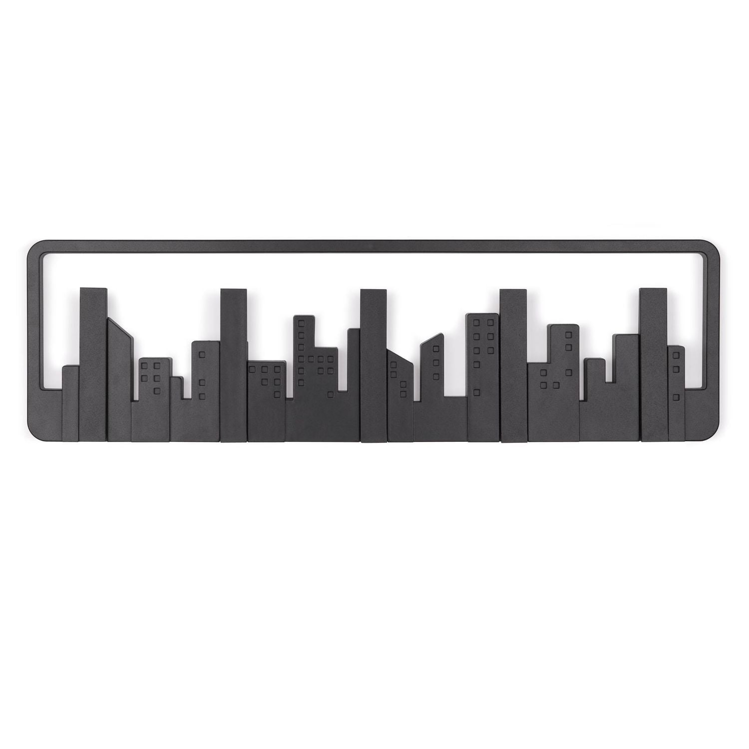 Umbra Skyline Hook. Patère 5 Crochets Skyline En Plastique Moué, Coloris Noir Mat