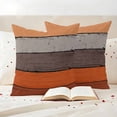 thumbnail image 3 of Burnt Orange Grey Outdoor Waterproof Pillow Covers, Vintage Stripe Farmhouse Wood Grain Decorative Square Throw Pillowcase Sofa Cushion Sham for Patio/Couch/Chair, 20"x20" 2 Pack, 3 of 8