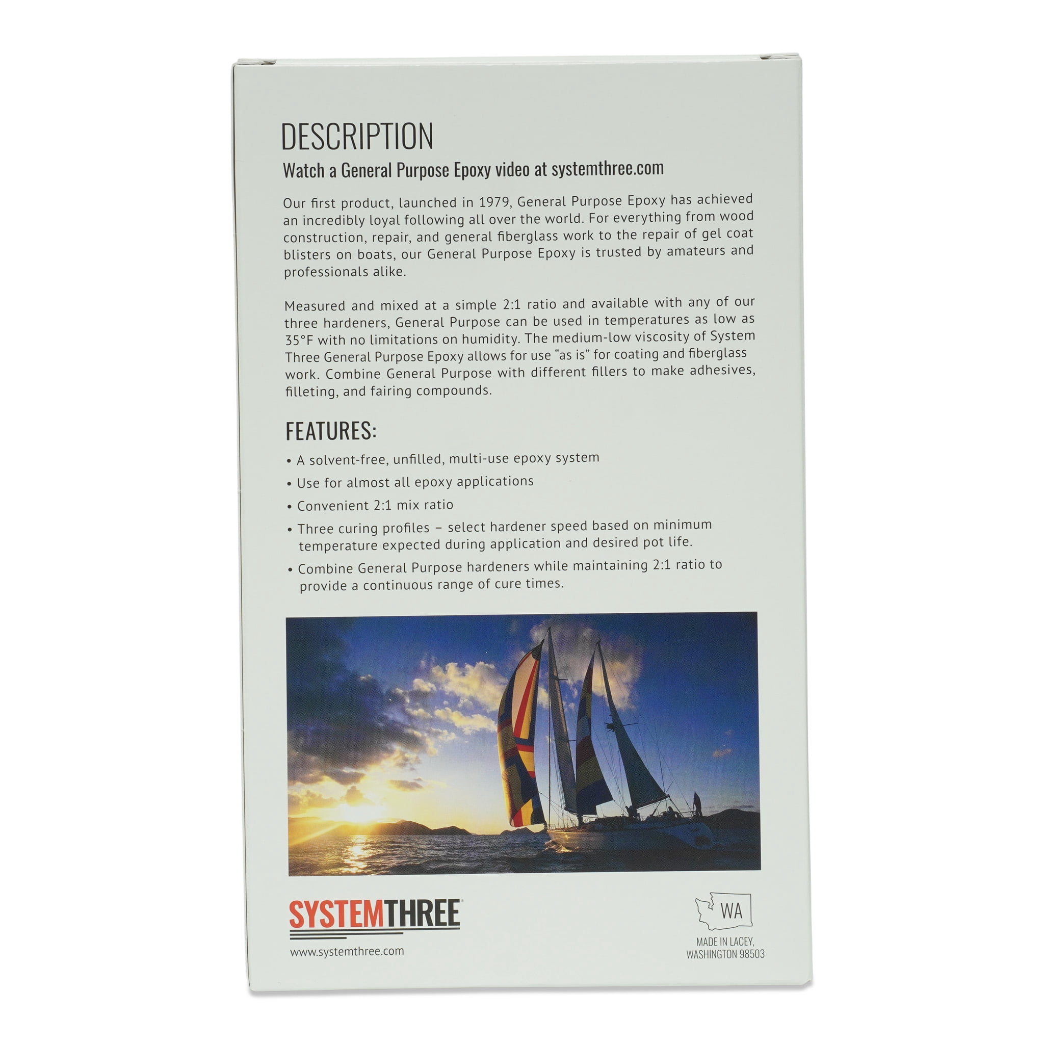 System Three General Purpose Epoxy, Medium Hardener, 1.5 Quart Kit