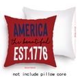 thumbnail image 2 of Memorial Day Decorations Pillow Cases, 4PC Pillow Set Independence Day Flag Four Piece Set Peach Skin Velvet Print Living Room Sofa Pillowcase Bedroom Cushion, 2 of 5