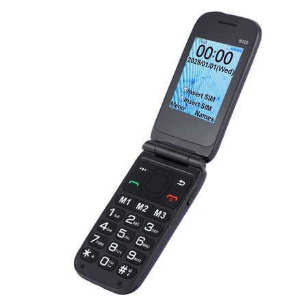 Suodoka Dual Screen Flip Phone Unlocked 2G Cellular Device for Seniors with 5800mAh Battery Large Buttons FM Radio Speed Dial Vibration Music and Video Playback Blue Edition (10 inches / 25.4 cm)