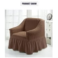 thumbnail image 2 of Homore 1 Piece Sofa Slipcover with Pleated Ruffled Skirt Washable High Stretch Durable Furniture Protector,1 Seater,Coffee, 2 of 10