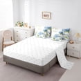 thumbnail image 5 of Homewish Blue Hydrangea 7pcs Bedding Comforter Set,Natural Flower Floral Queen Bedding Sets,Green Monstera Leaf Queen Sheet Sets For Girl Boy,Microfiber Bedroom Decor Reversible, 5 of 8