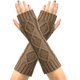 thumbnail image 4 of Guantes de lana de punto con rombos para mujer, cálidos y versátiles, con mangas de medio dedo y mangas extendidas sin dedos para invierno., 4 of 5