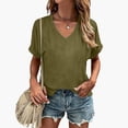 thumbnail image 3 of Basic Plain T Shirts for Women 2026 Summer Short Sleeve V Neck Relaxed Fit Casual Tshirt Blouse, 3 of 5