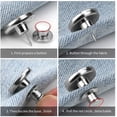 thumbnail image 2 of Botones de repuesto para pantalones, botones desmontables, botones de jeans, botón de jeans ajustable de 12 piezas, botón de pantalones de metal, para reparación de bricolaje de jeans, pantalones Ormromra  LKX-0724, 2 of 4