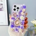 thumbnail image 2 of Decase case For iPhone 11 Pro Max,3D Luxury Handmade Girls Phone Case Pearl Pendant Sparkle Shinning Flower Rhinestone Crystal Diamond Cover Case, purple, 2 of 3