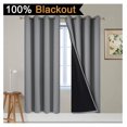 thumbnail image 2 of Gray Full Shading Curtain Panels for Windows, 2 Thick Layers Thermal Insulated Drapes with Black Liner for Living Room(52Wx72L, Grey, 2 Panels), 2 of 9
