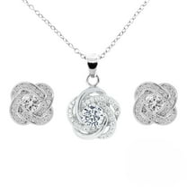 Cate & Chloe Stella 18k White Gold Plated Jewelry Set with Simulated Diamond Crystals Gift for Women