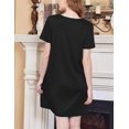 thumbnail image 6 of Ekouaer Nightgowns for Women 2 Pack Button Down Sleepshirt Short Sleeve Nightshirt Soft Sleepwear V Neck Pajama, 6 of 6