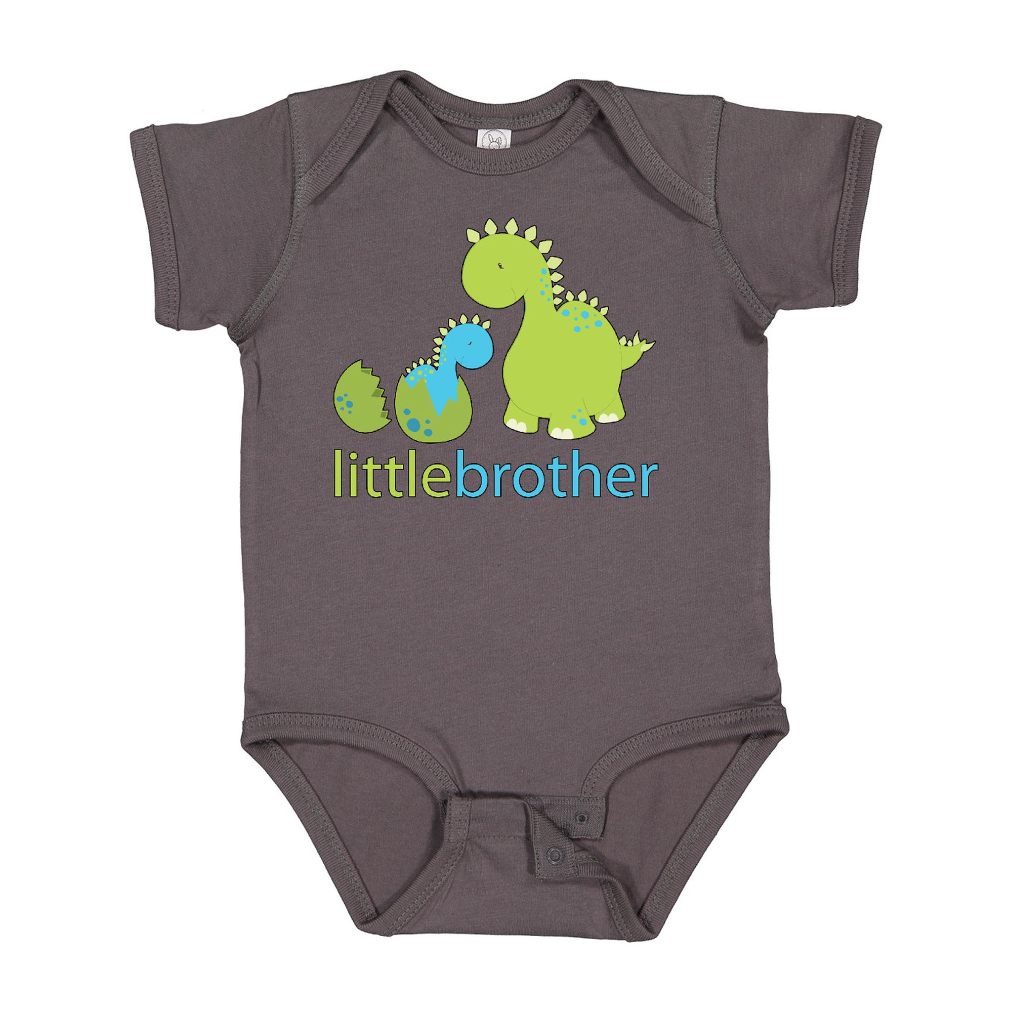 Inktastic Dinosaur Little Brother Green Boys Baby Bodysuit