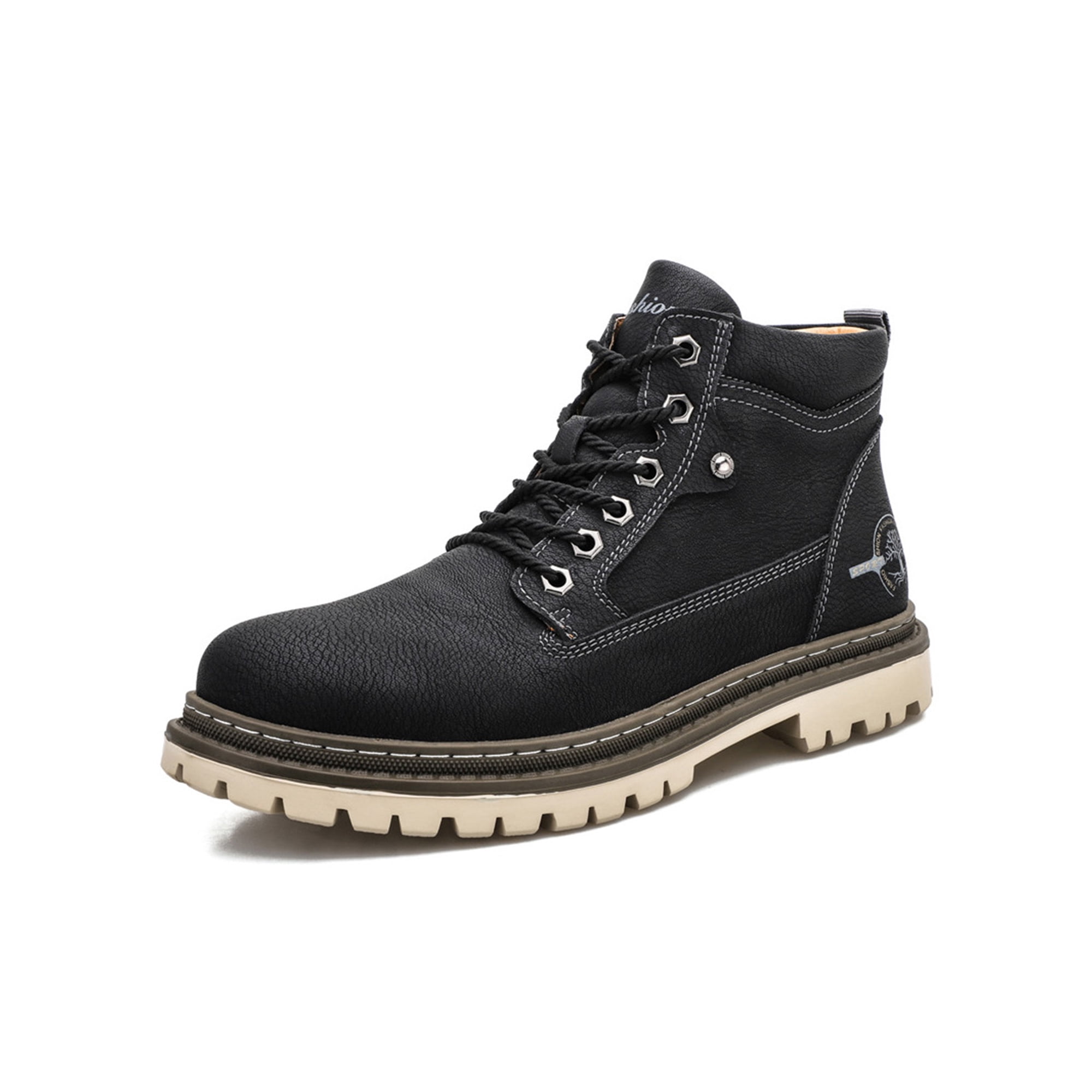 Woobling Mens Non Slip Ankle Boot Hiking Casual Round Toe Work Boots Black 10 Walmart