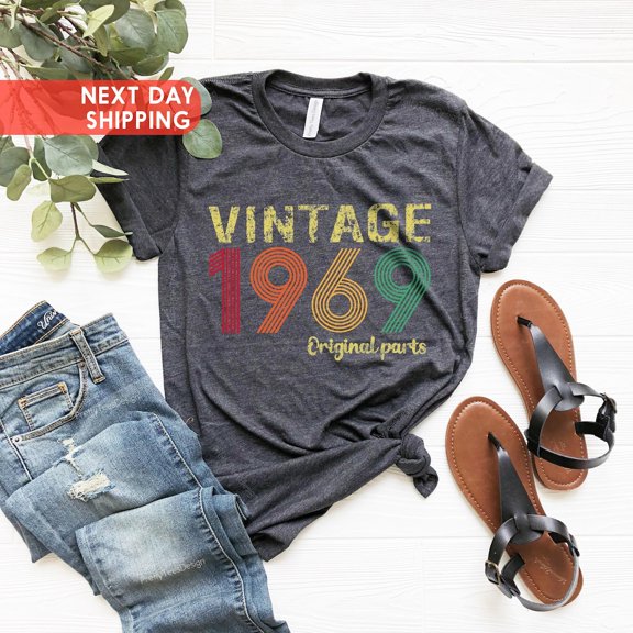 Sam Soft Vintage 1969 Shirt, 56th Birthday Gift For Women, 1969 Retro Shirt, Vintage 1969 Original Part Tee, 56th Birthday Gift For Men, Born In 1969