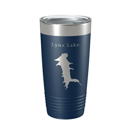 

Lynx Lake Map Tumbler Travel Mug Insulated Laser Engraved Coffee Cup Arizona 20 oz Navy Blue