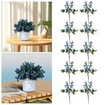 thumbnail image 1 of flowers2Berry 10Pcs 984 Inch Long Blueberry Picks With Green Leaves Fruit Silk Flowers For Home Wedding Photography, 1 of 7