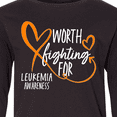 thumbnail image 4 of Inktastic Worth Fighting For Leukemia Awareness Orange Heart Long Sleeve Youth T-Shirt, 4 of 5
