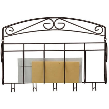 Home Basics Lr30625 Letter Rack with Key Hook, Bronze (Best Way To Finish A Letter)