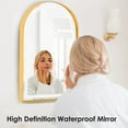 thumbnail image 6 of 36"x 24" Bathroom LED Mirror Medicine Cabinet with Lights, Recessed or Wall Mounted Bathroom Vanity Mirror with 2 Adjustable Storage Shelves, Defogger, Dimmable, Memory Function, Outlets & USB,Gold, 6 of 8
