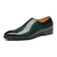 thumbnail image 2 of Santimon Men Dress Oxford Shoes Whole-Cut Slip On Crocodile Pattern Wedding Party Formal Shoes Green 9.5 US, 2 of 8