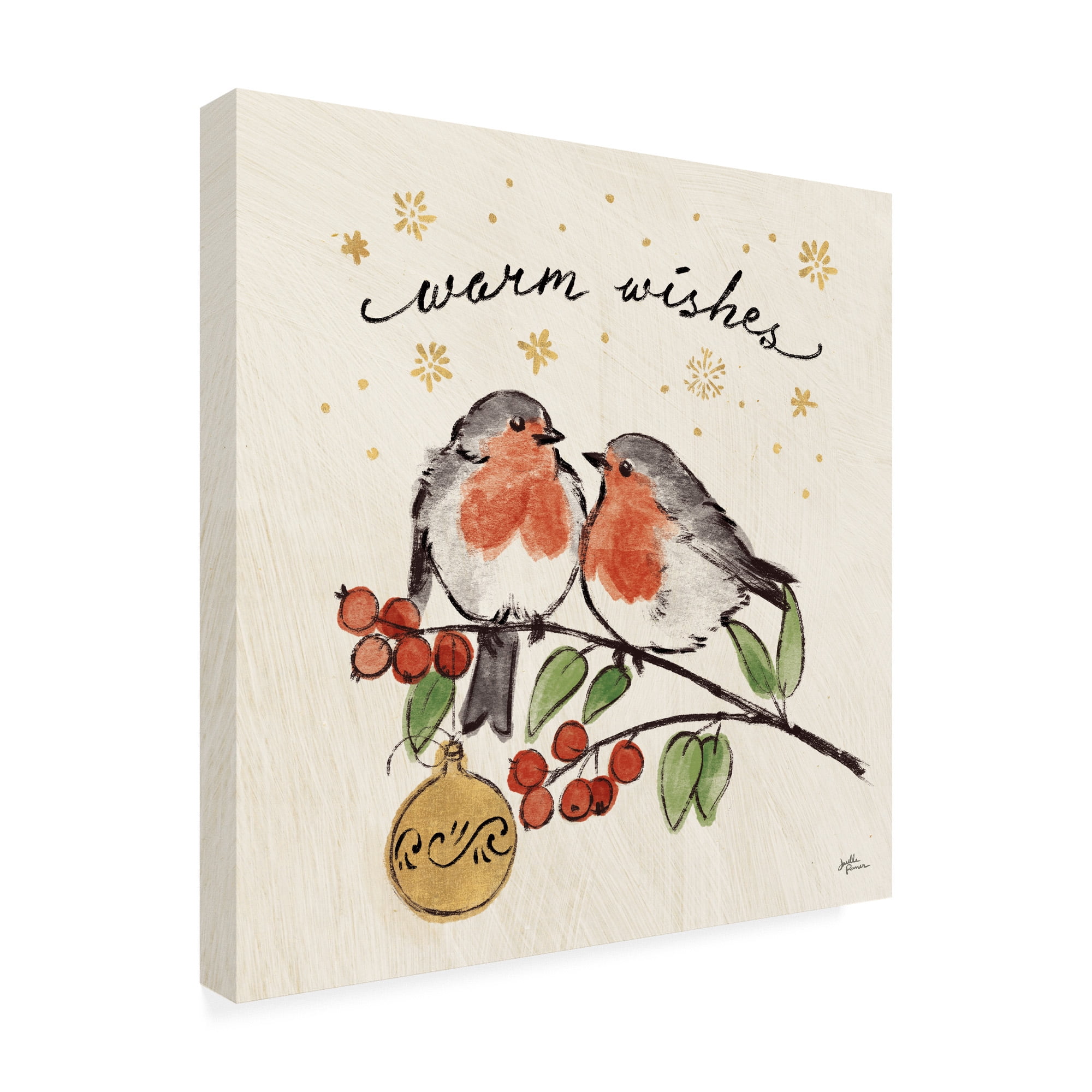Christmas Lovebirds II' Canvas Art by Janelle Penner