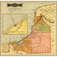 thumbnail image 2 of Vintage Maps 15x15 Black Modern Framed Museum Art Print Titled - Campeche 1844, 2 of 4