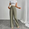 thumbnail image 5 of Wide Leg Pants Women's High Elastic Waisted in The Back Business Work Trousers Long Straight Suit Pants for Office Casual Wear, 5 of 5