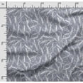 thumbnail image 2 of Soimoi Leaf Printed, Cotton Fleece, Fabric by The Yard Sewing DIY Stretch Fabric 56 Inches Wide, WarmFabric for Hats, Coats, Gloves, Blankets, Dusty Blue, 2 of 5